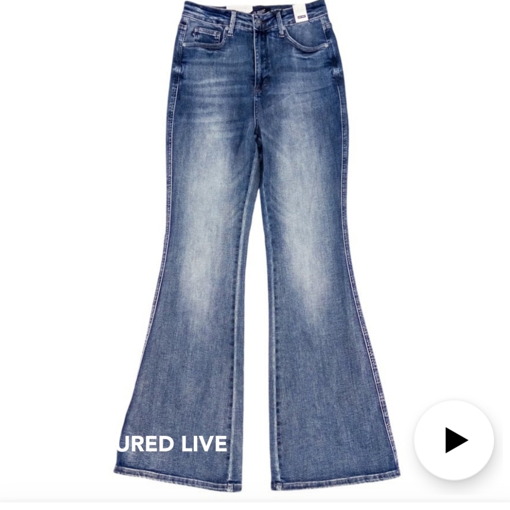 NWT judy Blue Tummy Control flare jeans size 7